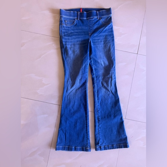 SPANX Flare Jeans Midnight Shade M Regular pull on blue jeans - Picture 15 of 15